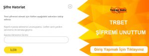 Trbet Şifremi Unuttum?